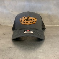 Dark Grey Snap-Back Hat Leather Patch
