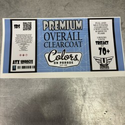 32 Oz Label for Premium Overall Clearcoat