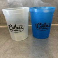 16 oz Plastic Stadium Cup Frost to Blue